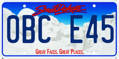 SD license plate 0BCE45