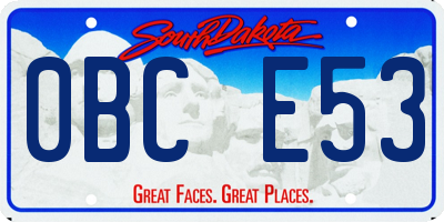 SD license plate 0BCE53