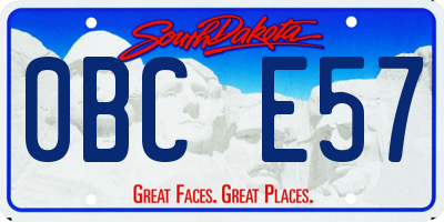 SD license plate 0BCE57