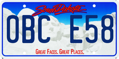 SD license plate 0BCE58