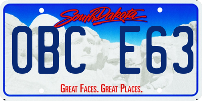 SD license plate 0BCE63