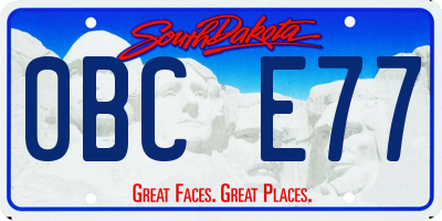SD license plate 0BCE77