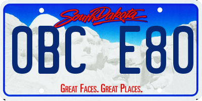 SD license plate 0BCE80
