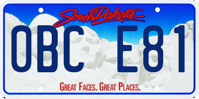 SD license plate 0BCE81