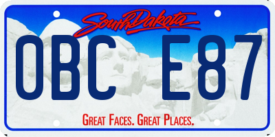 SD license plate 0BCE87