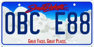 SD license plate 0BCE88