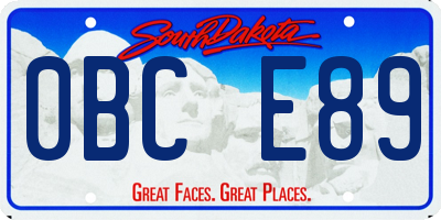 SD license plate 0BCE89