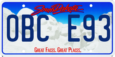 SD license plate 0BCE93