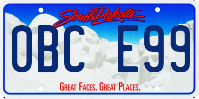 SD license plate 0BCE99