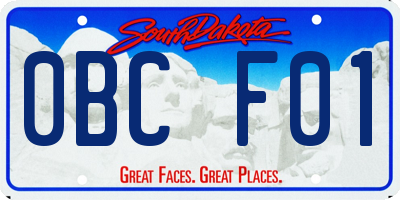 SD license plate 0BCF01