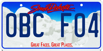 SD license plate 0BCF04