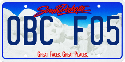 SD license plate 0BCF05