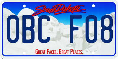 SD license plate 0BCF08