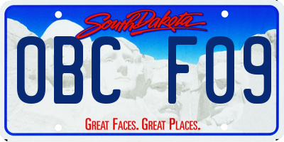 SD license plate 0BCF09