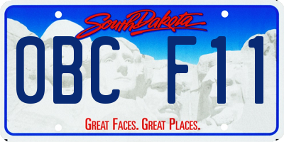 SD license plate 0BCF11