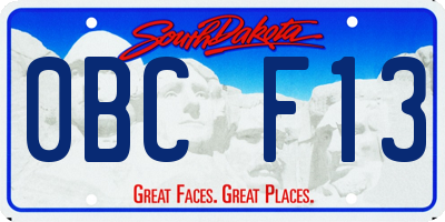 SD license plate 0BCF13
