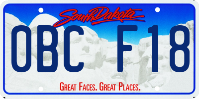SD license plate 0BCF18