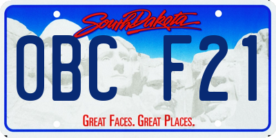 SD license plate 0BCF21