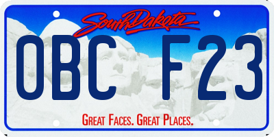 SD license plate 0BCF23