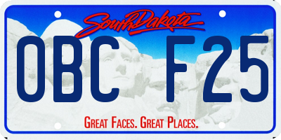 SD license plate 0BCF25