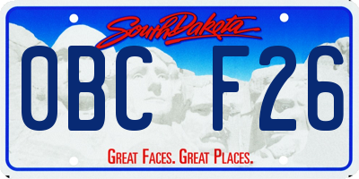 SD license plate 0BCF26
