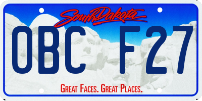 SD license plate 0BCF27