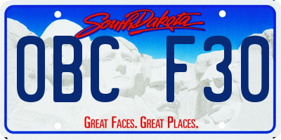 SD license plate 0BCF30