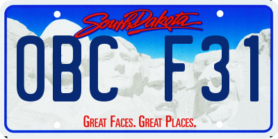 SD license plate 0BCF31