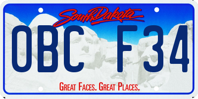 SD license plate 0BCF34
