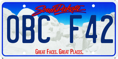 SD license plate 0BCF42