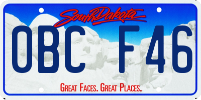 SD license plate 0BCF46
