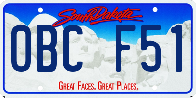 SD license plate 0BCF51