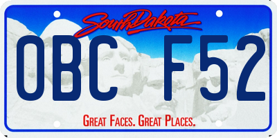 SD license plate 0BCF52