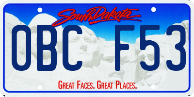 SD license plate 0BCF53