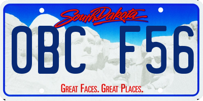 SD license plate 0BCF56