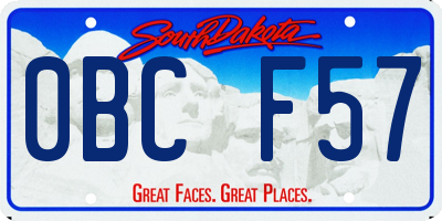 SD license plate 0BCF57