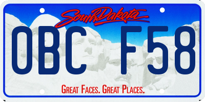 SD license plate 0BCF58