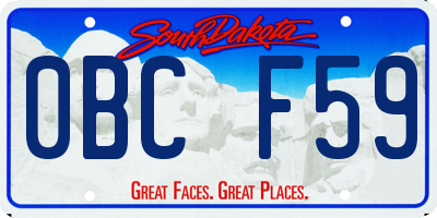 SD license plate 0BCF59