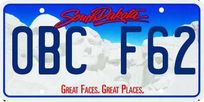 SD license plate 0BCF62