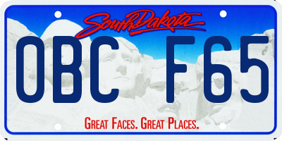 SD license plate 0BCF65