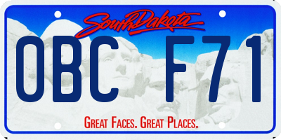 SD license plate 0BCF71