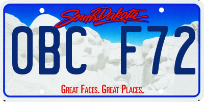 SD license plate 0BCF72