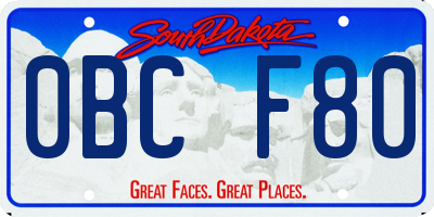 SD license plate 0BCF80