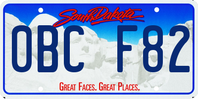 SD license plate 0BCF82
