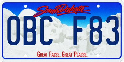 SD license plate 0BCF83