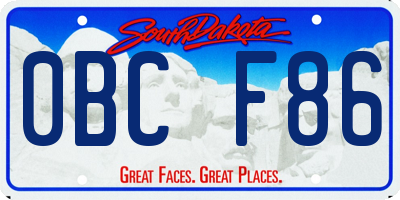 SD license plate 0BCF86