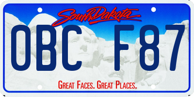 SD license plate 0BCF87