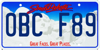 SD license plate 0BCF89