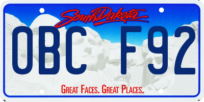 SD license plate 0BCF92