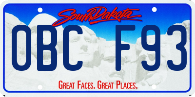 SD license plate 0BCF93